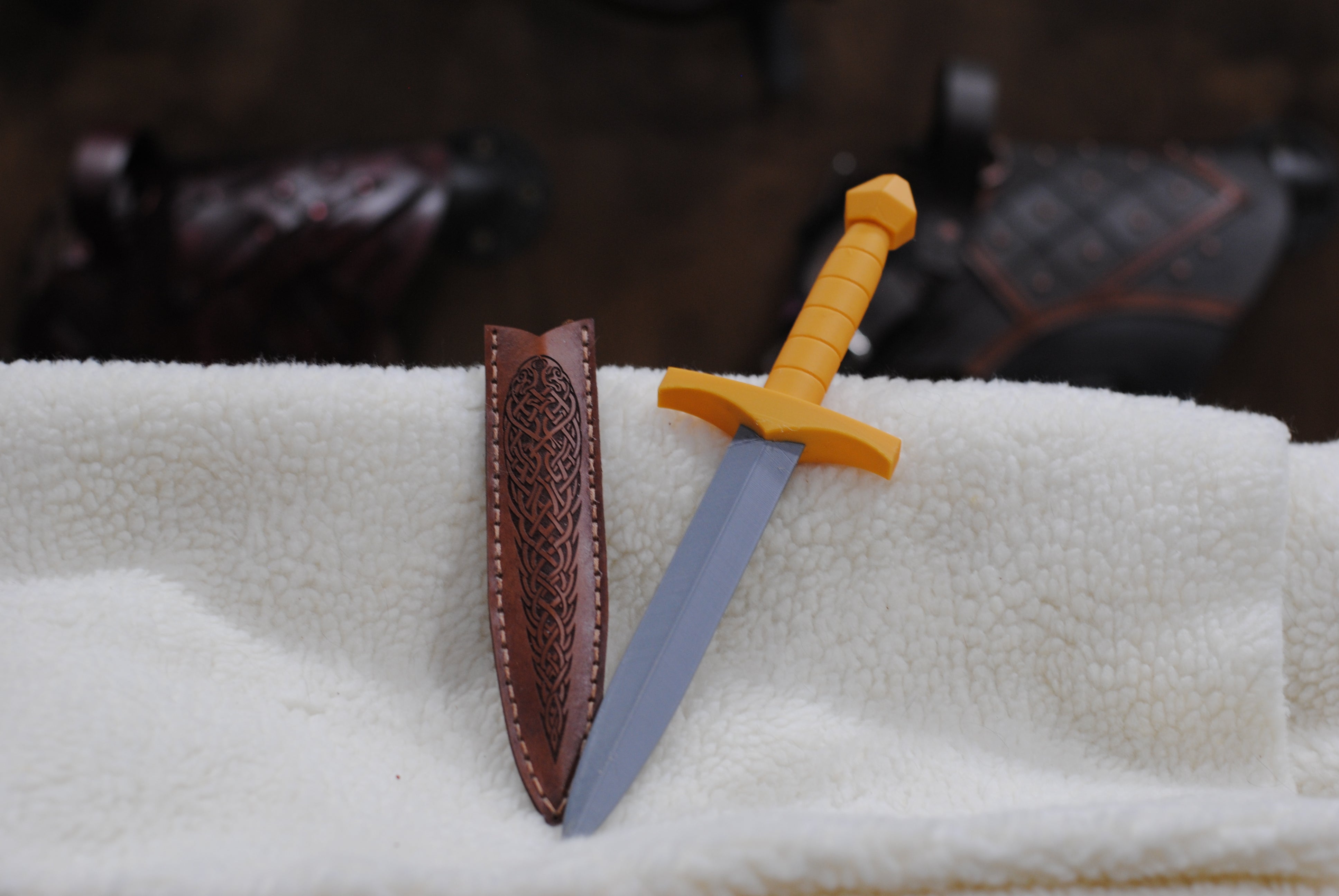 Leather or 3D Printed Sword and Sheath for Pet Armor – Arcane Armory ...
