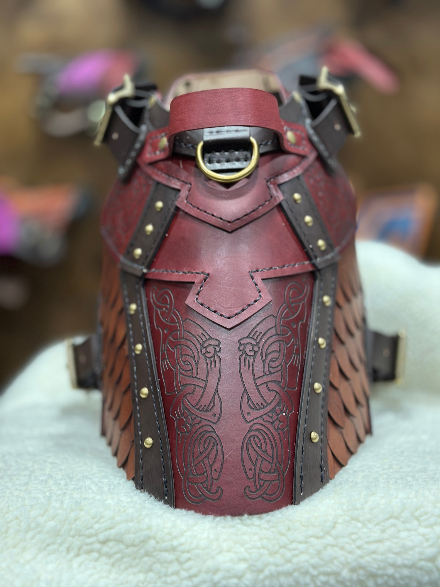 Frigga Leather Dog Harness Armor