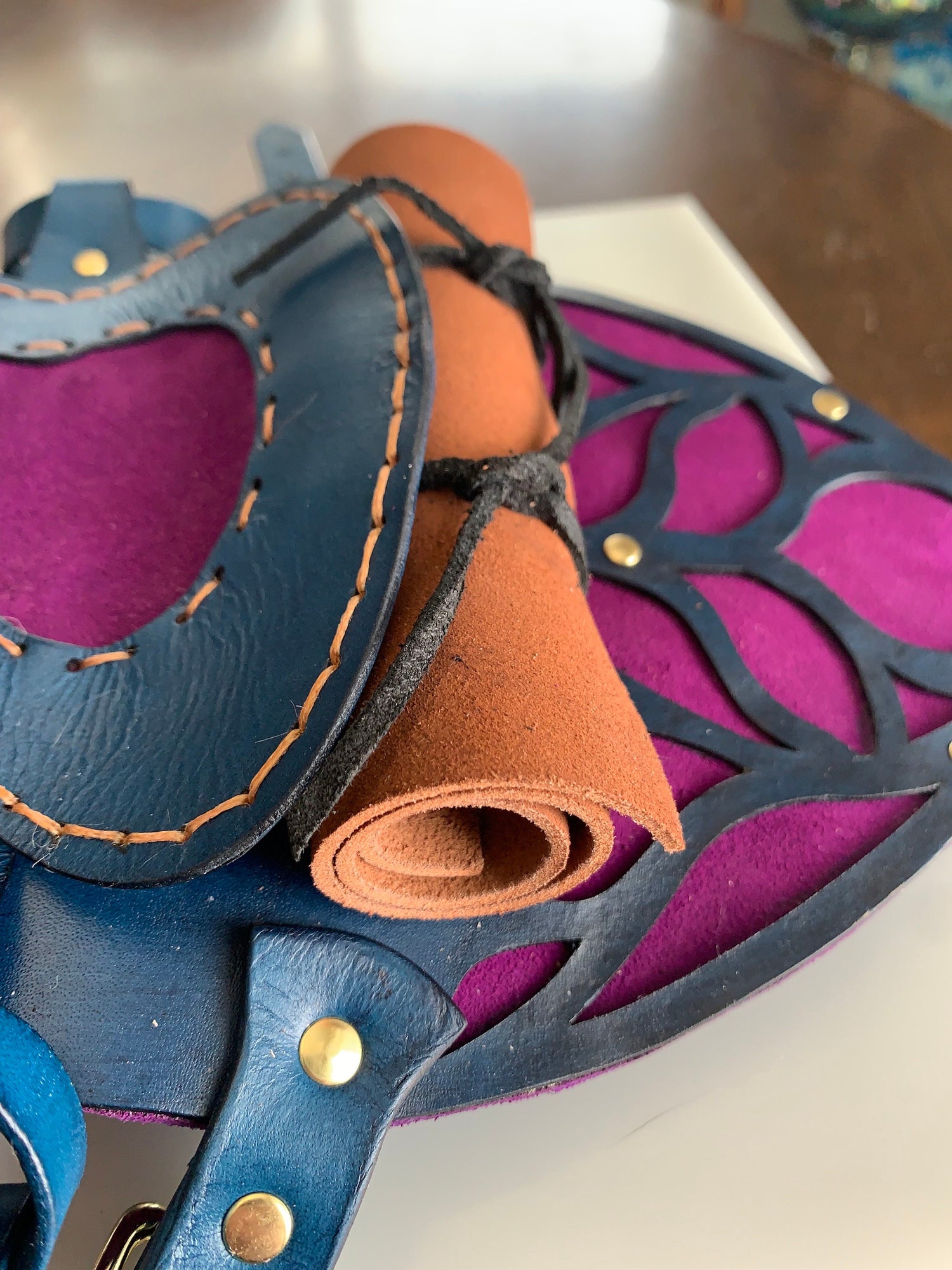 Dog Harness, Leather and Suede Fairy Saddle