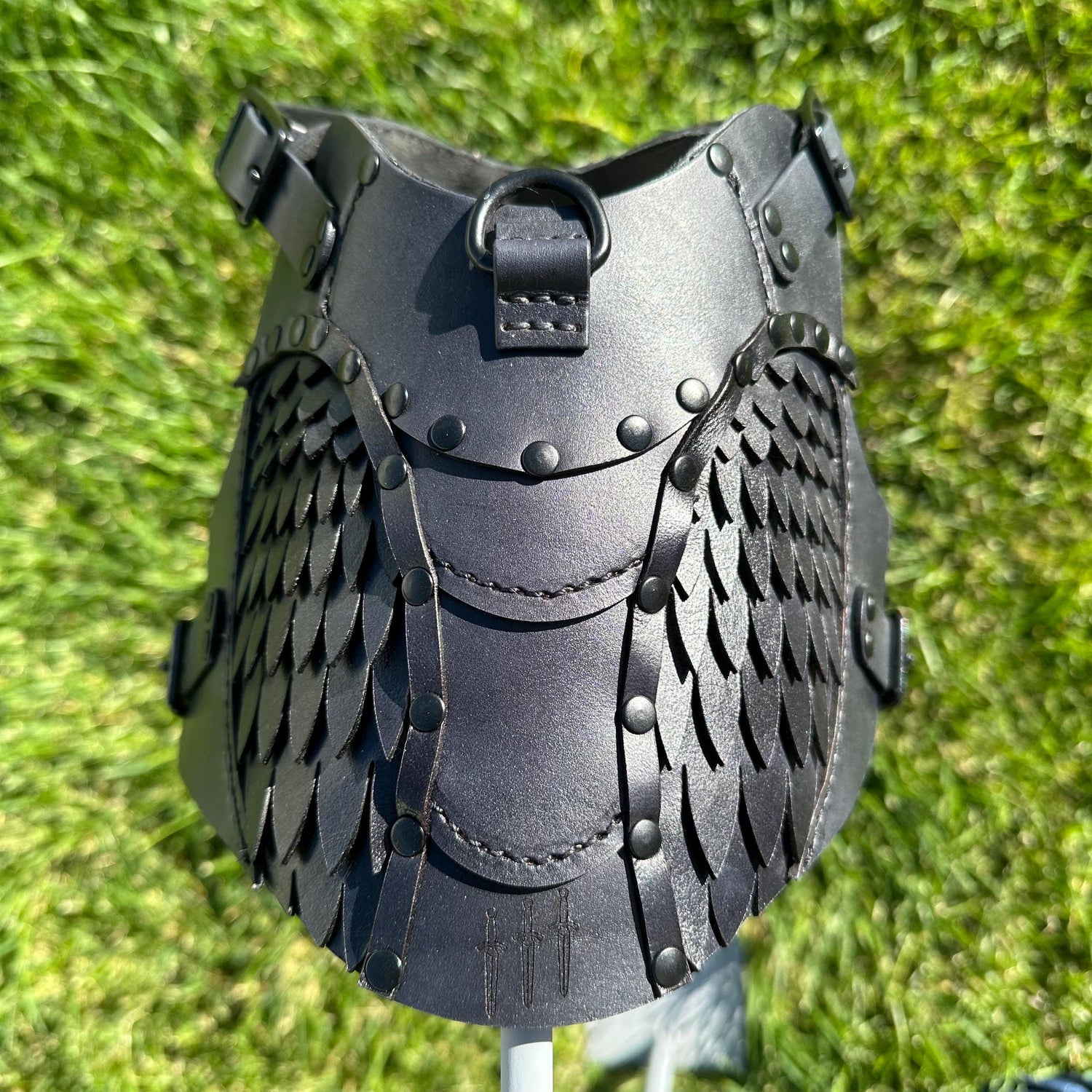Raven Leather Dog Harness Armor — NEW DESIGN! Wingaling!