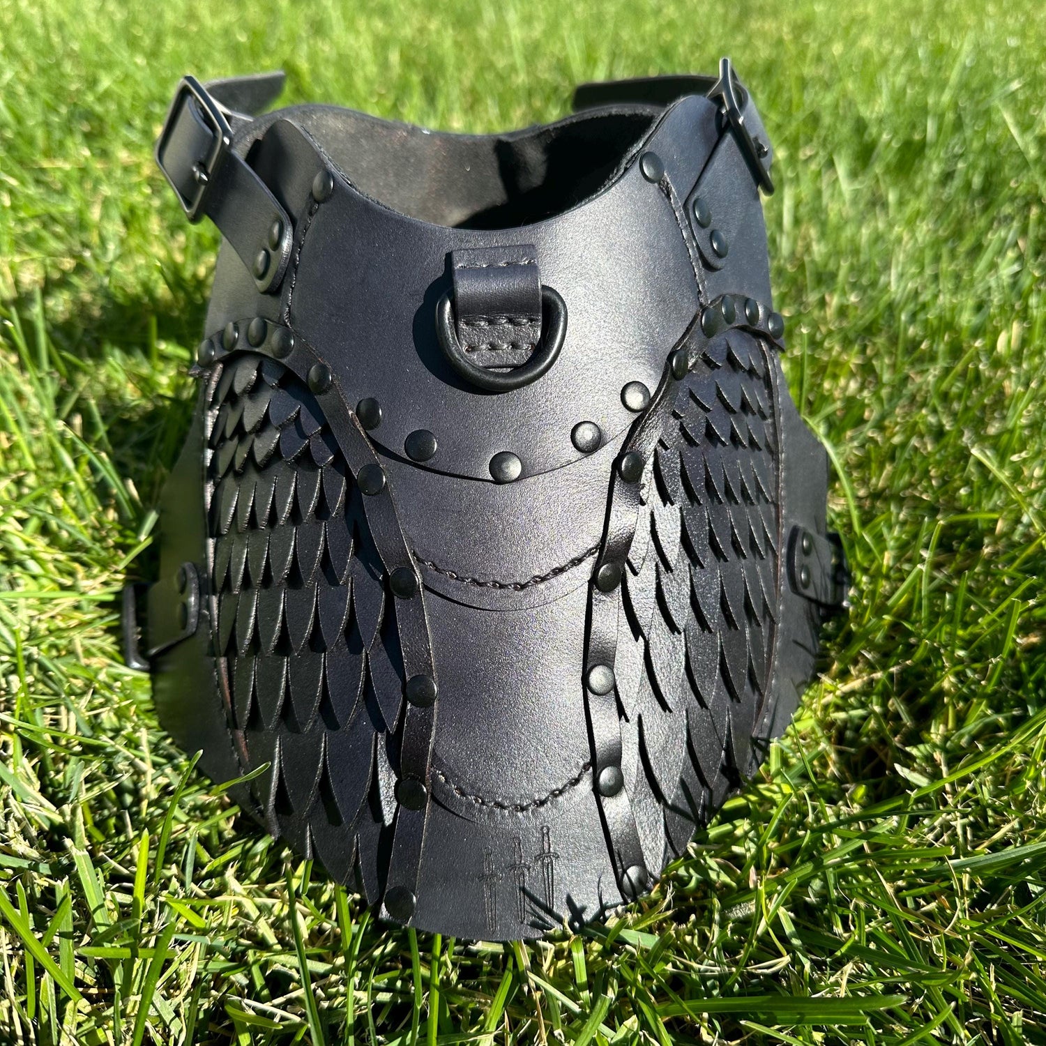 Raven Leather Dog Harness Armor — NEW DESIGN! Wingaling!