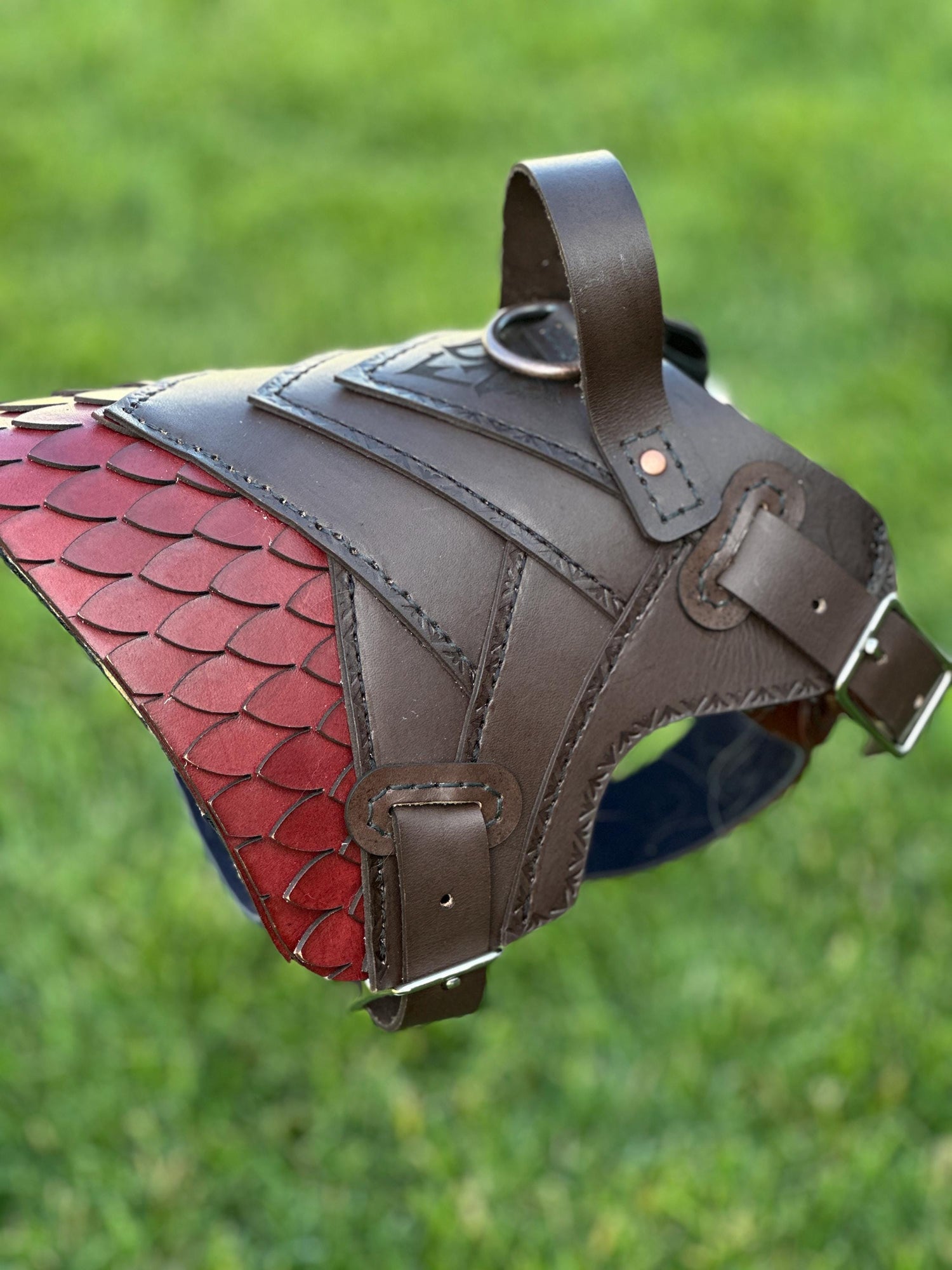 Skeldryn Leather Dog Harness Armor