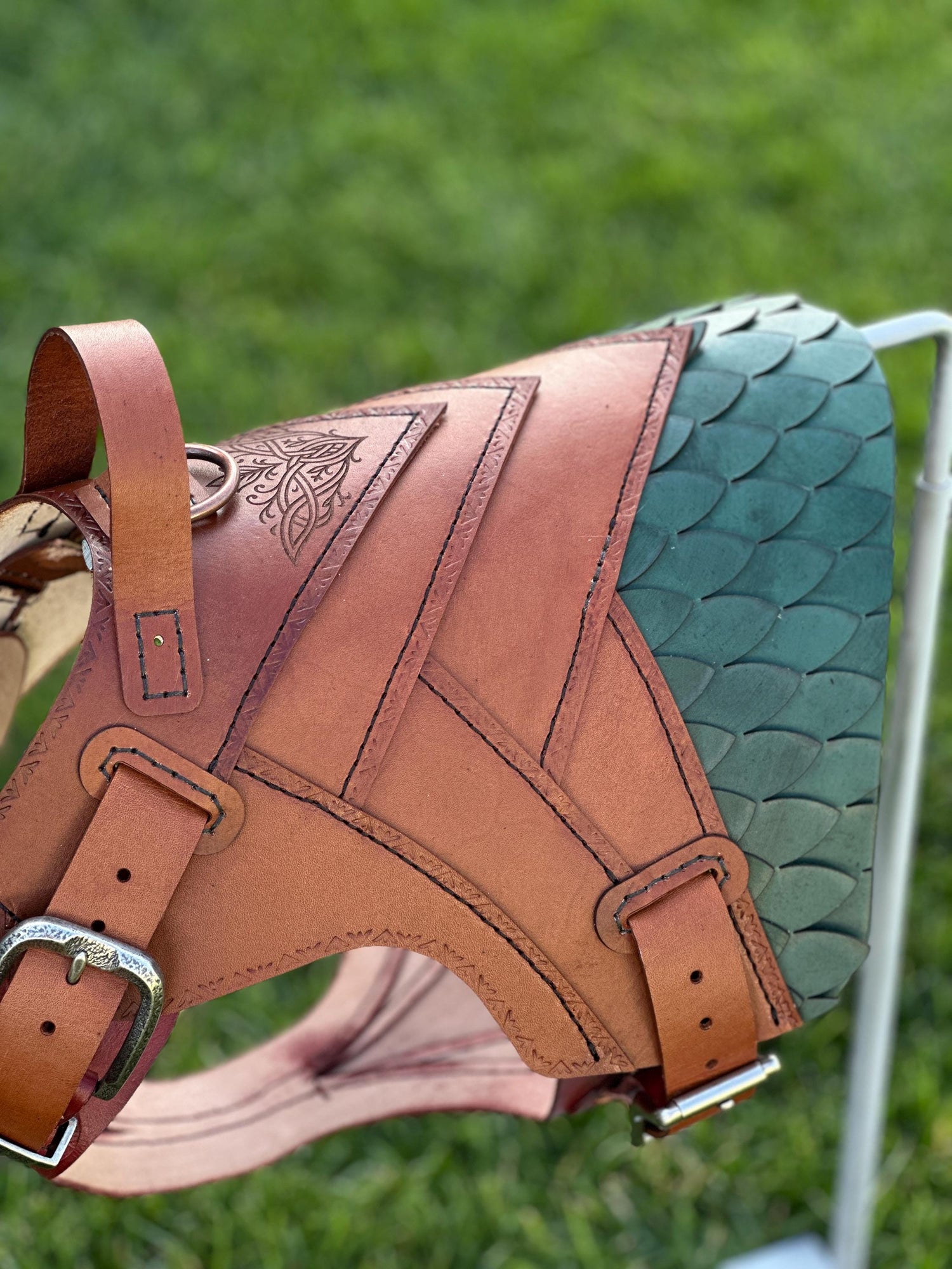 Skeldryn Leather Dog Harness Armor