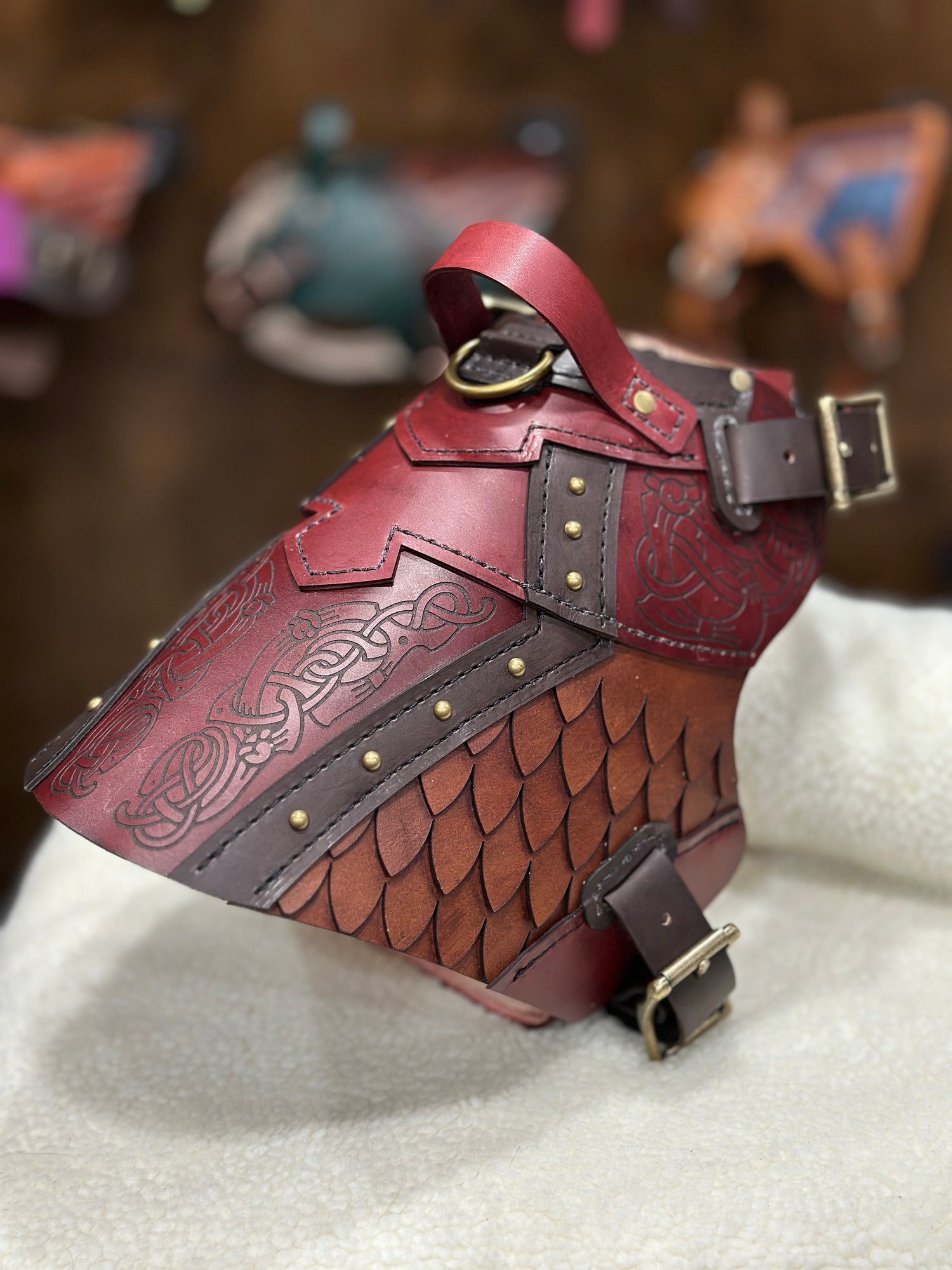Frigga Leather Dog Harness Armor