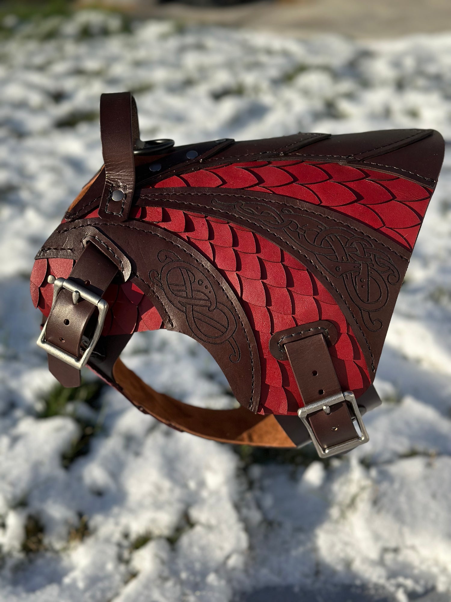 Olaf Leather Dog Harness Armor