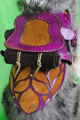 Dog Harness, Leather and Suede Fairy Saddle