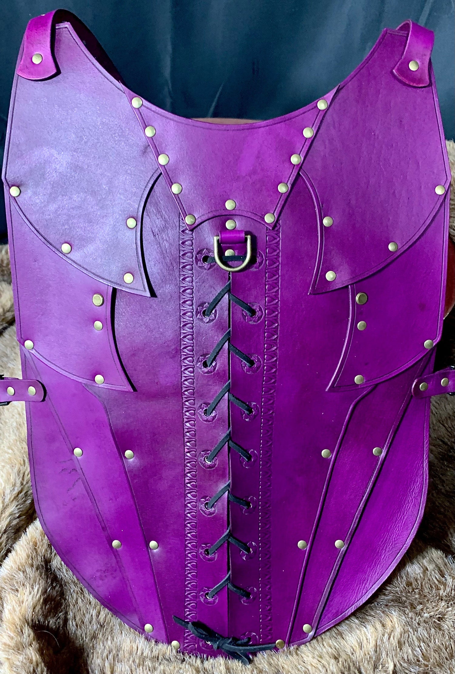 Evie Leather Dog Armor, Harness