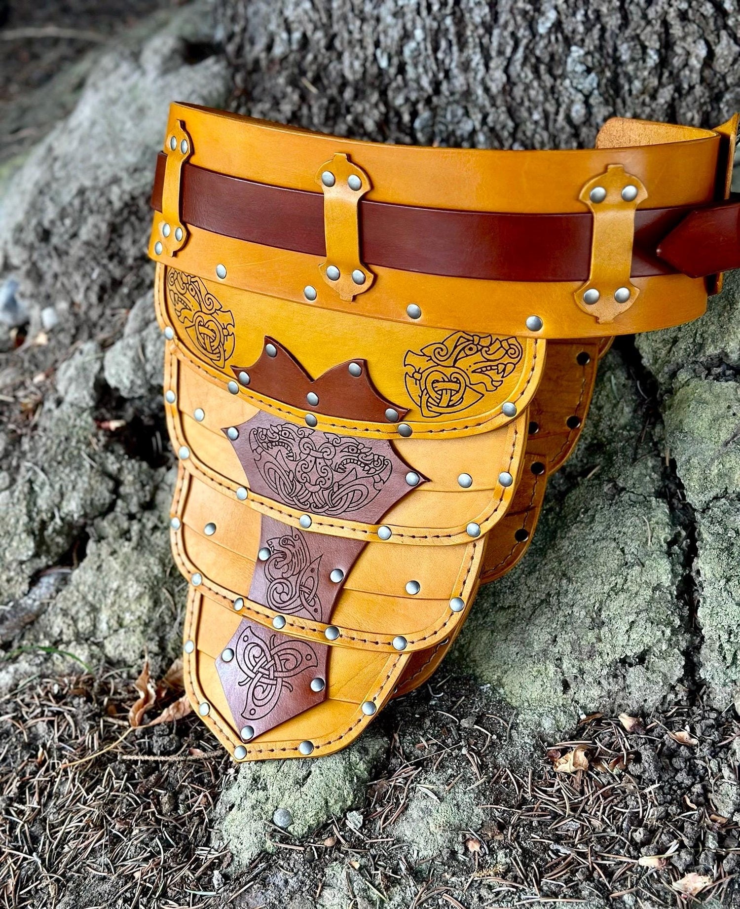 Clan Chief Corsair Leather Greaves, Belt, Battle Skirt