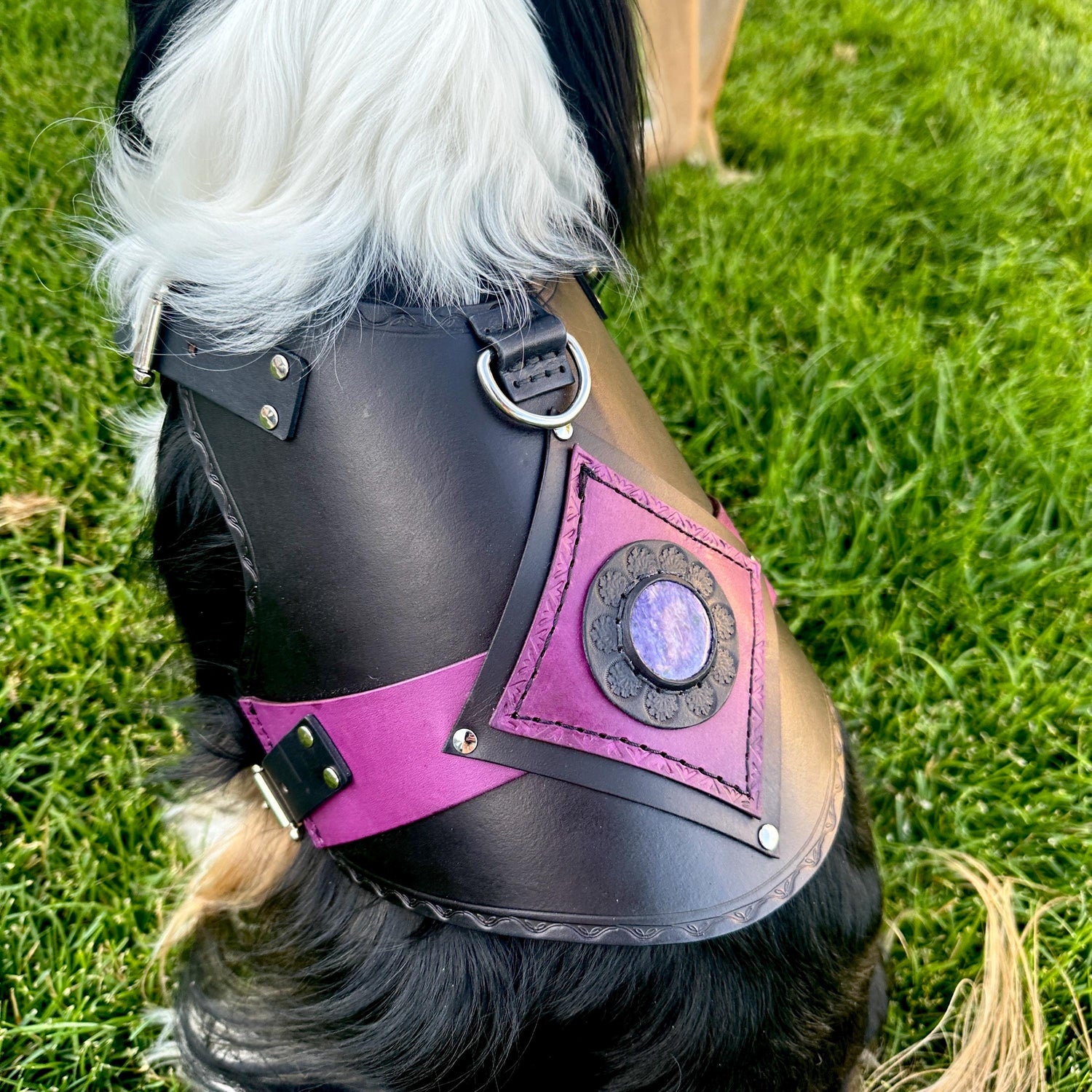 Brill Crystal & Leather Dog Harness Armor