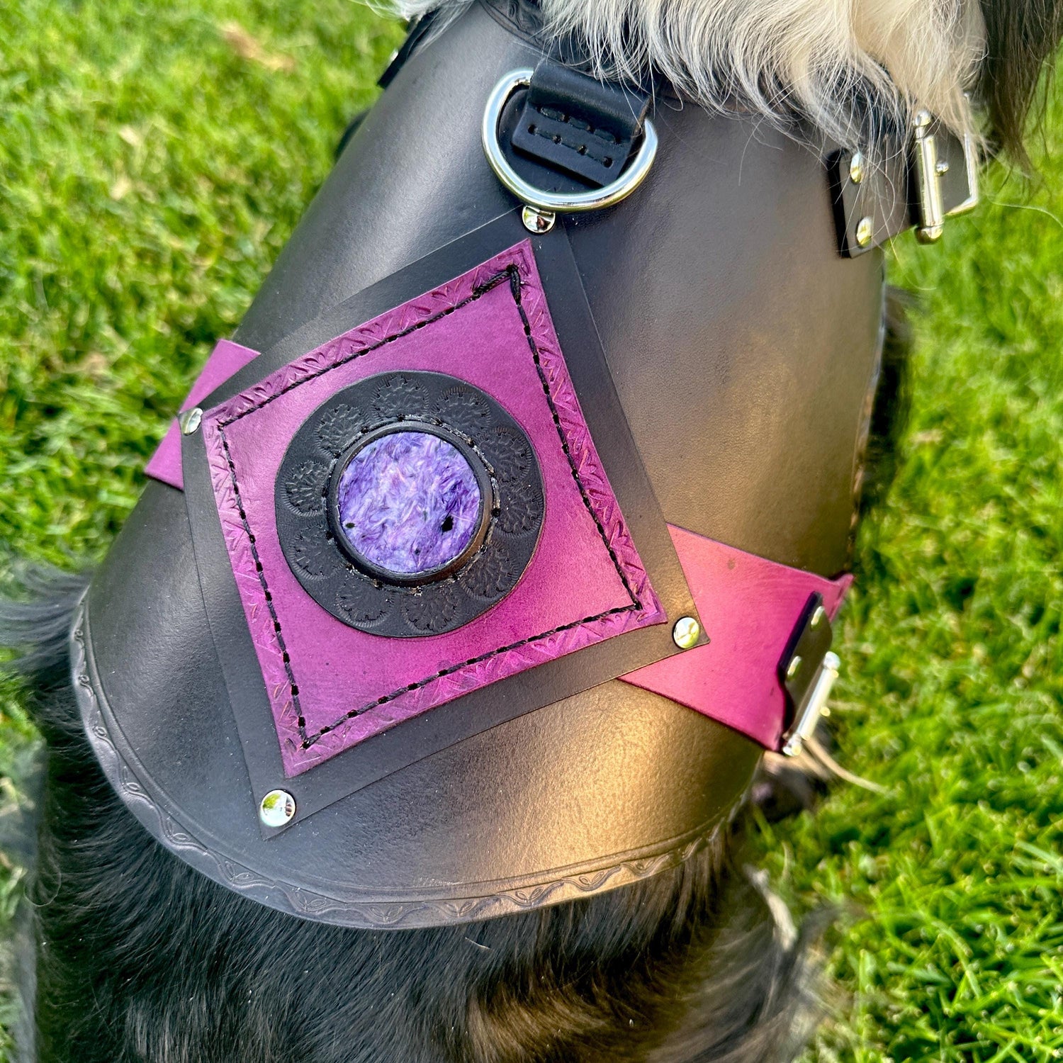 Brill Crystal & Leather Dog Harness Armor