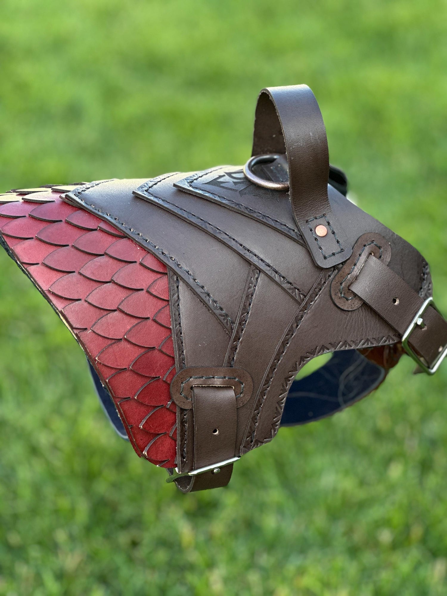 Skeldryn Leather Dog Harness Armor